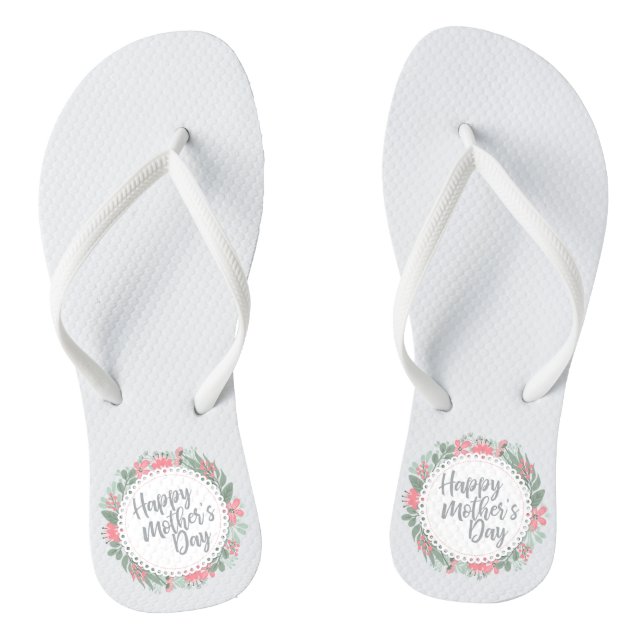 Elegant Happy Mother's Day Floral | Flip Flops (Footbed)