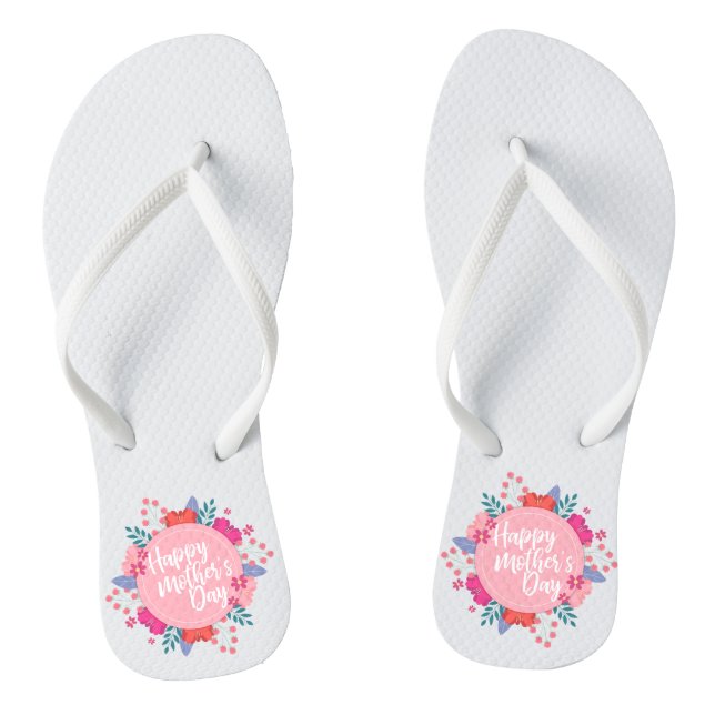 Elegant Happy Mother's Day Floral | Flip Flops (Footbed)