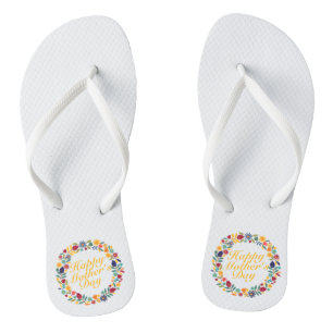 Elegant Happy Mother's Day Floral Flip Flops