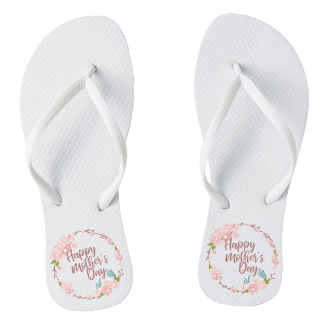 Elegant Happy Mother's Day Floral | Flip Flops (Footbed)