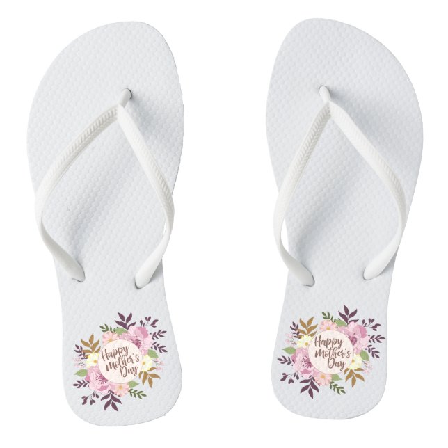 Elegant Happy Mother's Day Floral | Flip Flops (Footbed)