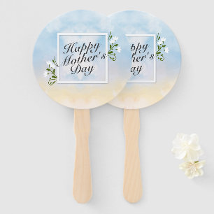 Elegant Happy Mother's Day Floral Frame Hand Fan