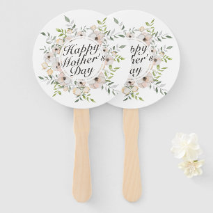 Elegant Happy Mother's Day Floral Frame Hand Fan