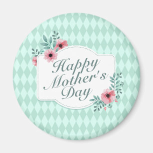 Elegant Happy Mother's Day Floral Frame Magnet