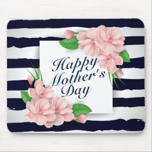 Elegant Happy Mother's Day Floral Frame Mousepad