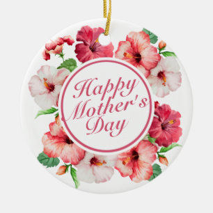 Elegant Happy Mother's Day Floral Frame Ornament