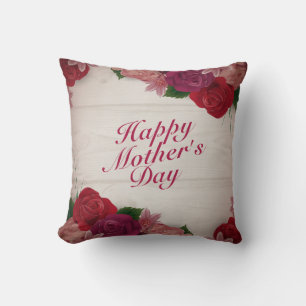 Elegant Happy Mother's Day Floral Frame   Pillow