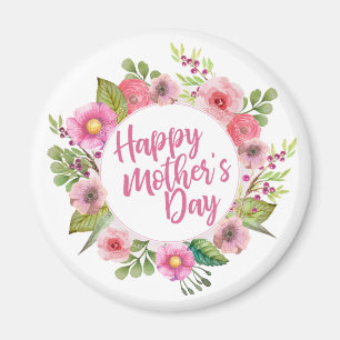 Elegant Happy Mother's Day Floral   Magnet
