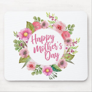 Elegant Happy Mother's Day Floral Mousepad