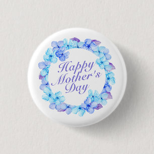 Elegant Happy Mother's Day Floral   Pin Button