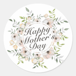 Elegant Happy Mother's Day Floral Sticker Seal