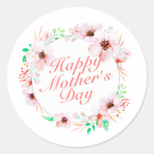 Elegant Happy Mother's Day Floral Sticker Seal