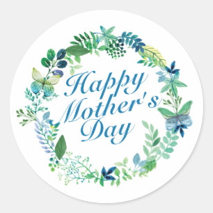 Elegant Happy Mother's Day Floral Sticker Seal