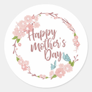 Elegant Happy Mother's Day Floral Sticker Seal