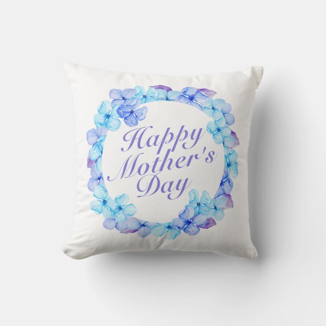 Elegant Happy Mother's Day Floral Wreath | Pillow