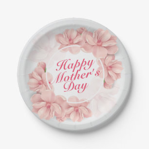 Elegant Happy Mother's Day Frame Paper Plate