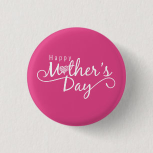 Elegant Happy Mother's Day Pin Button