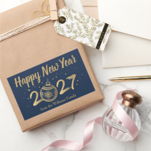 Elegant Happy New Year 2027 Personalized Sticker