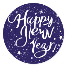 Elegant "Happy New Year" Celebration Sticker