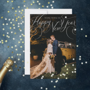 Elegant Happy New Year Holiday Photo Card