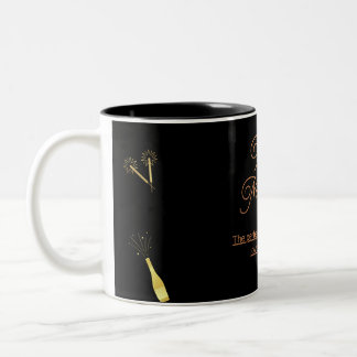 "Elegant Happy New Year Mug" Two-Tone Coffee Mug