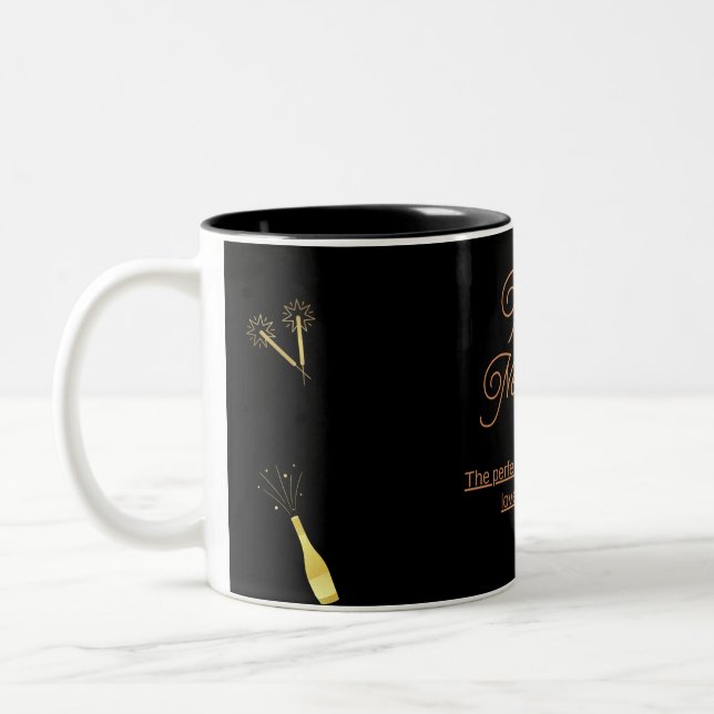 "Elegant Happy New Year Mug" Two-Tone Coffee Mug (Left)