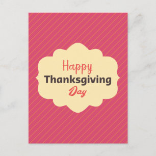 Elegant Happy Thanksgiving Day Holiday Postcard