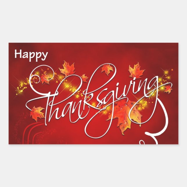 Elegant Happy Thanksgiving Greetings Sticker (Front)