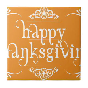 elegant happy thanksgiving tile