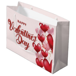 Elegant Happy Valentine's Day Large Gift Bag