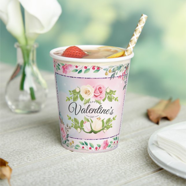 Elegant Happy Valentine's Day  Paper Cups (Insitu)