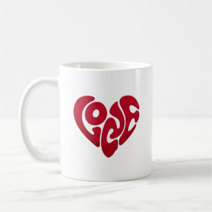 Elegant Happy Valentine's Day Red Heart Coffee Mug