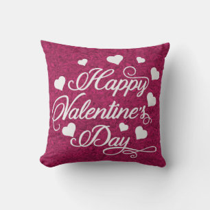 Elegant Happy Valentine's Day Throw Pillow