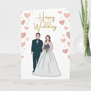Elegant Happy Wedding Greeting Card – Romantic Bri