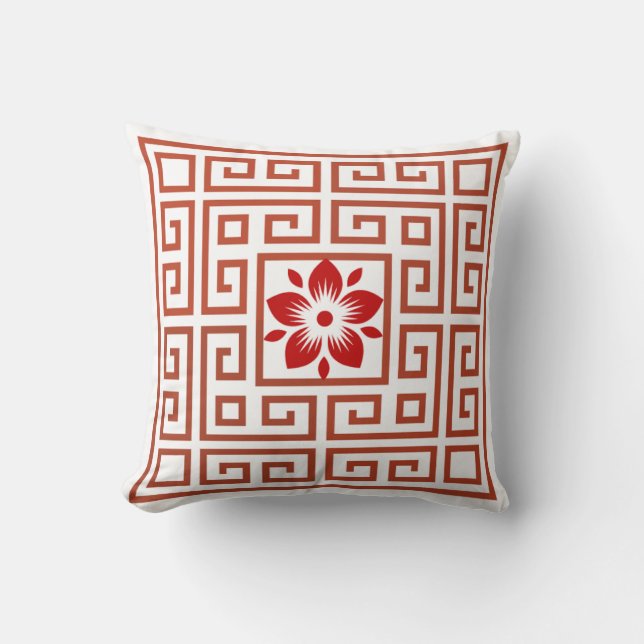 "Elegant Harmony: Chinese-Inspired Square Pillow" Throw Pillow (Front)