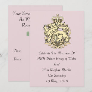 Elegant Harry & Meghan Party Invitation (Pink)