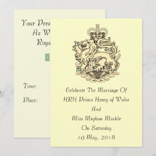 Elegant Harry & Meghan Royal Wedding Invitation