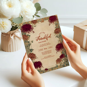 Elegant Harvest Floral Celebration Invitation