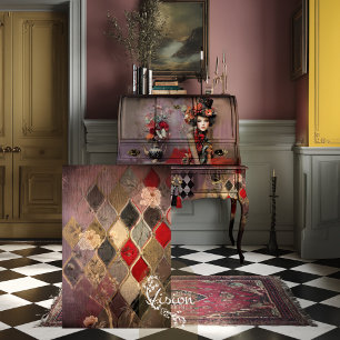 Elegant Hatter Harlequin Diamond Floral Tissue Paper