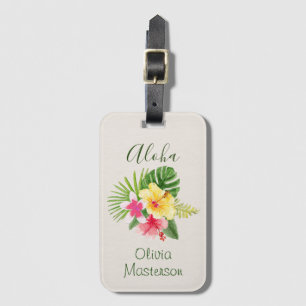 Elegant Hawaiian Aloha Tropical Personalized Luggage Tag