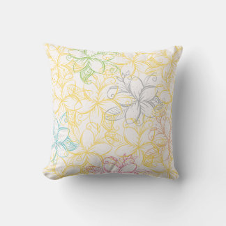 Elegant Hawaiian Plumeria Throw Pillow