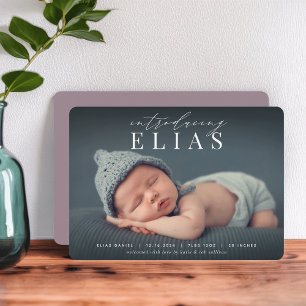 Elegant Headline Photo Birth Announcement
