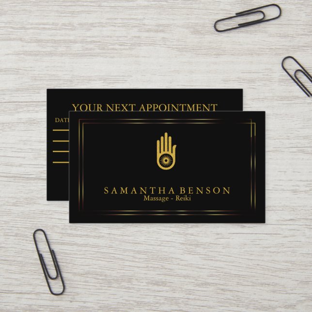 Elegant Healing Hands Yin Yang symbol  Business Card (Front/Back In Situ)