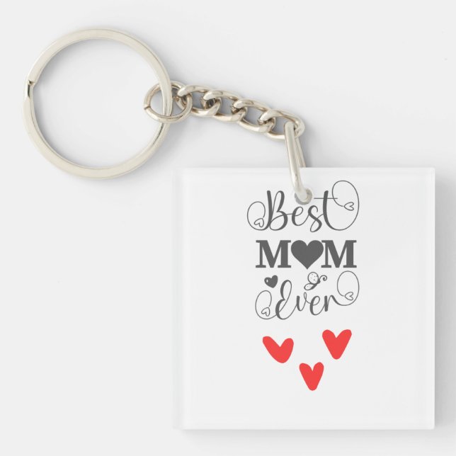 Elegant Heart & Butterfly Design for Mother’s Day Keychain (Front)