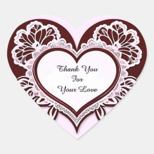 Elegant Heart Card With Red Roses Sticker