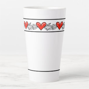 Elegant Heart Design Latte Mug