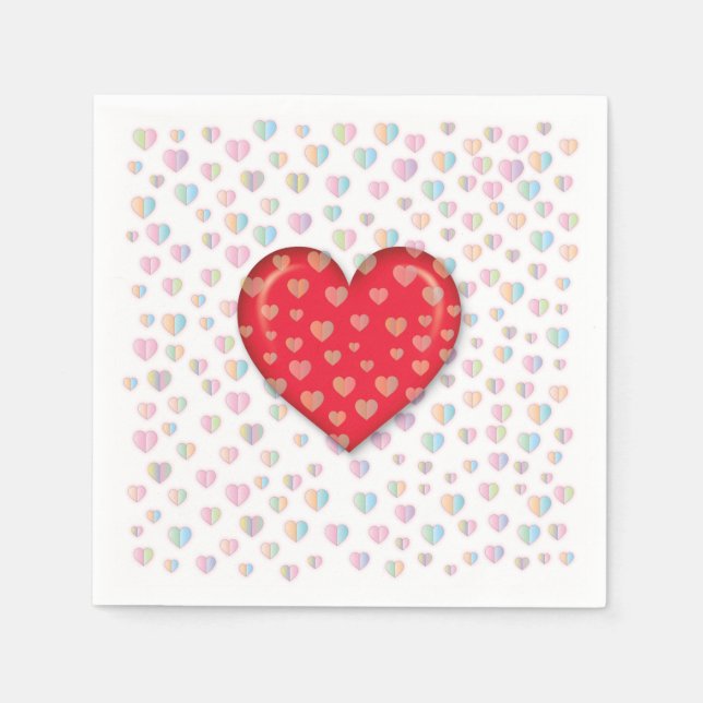 Elegant Heart Design with heart speckels Napkin (Front)