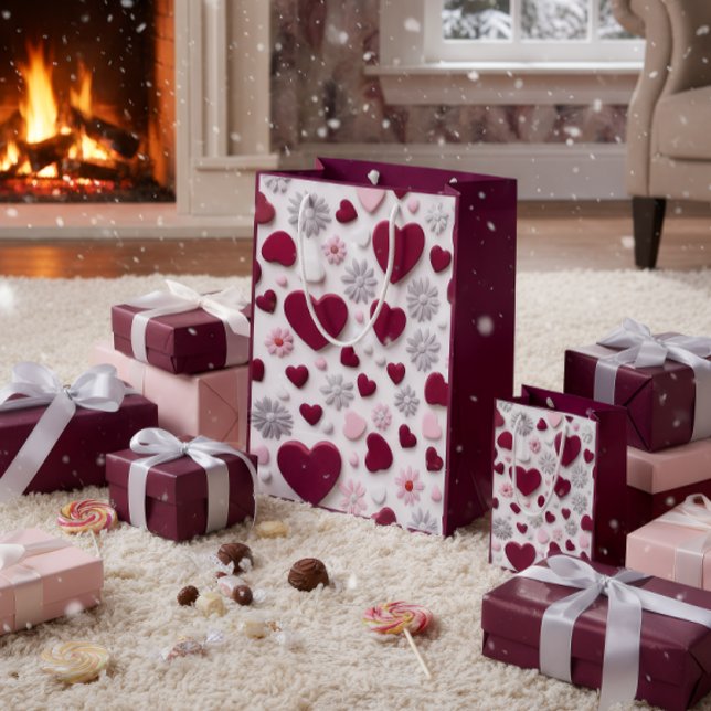 Elegant Heart & Floral Gift Bag (Creator Uploaded)
