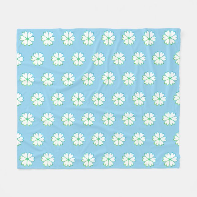 Elegant Heart Flower Pattern Fleece Blanket (Front (Horizontal))
