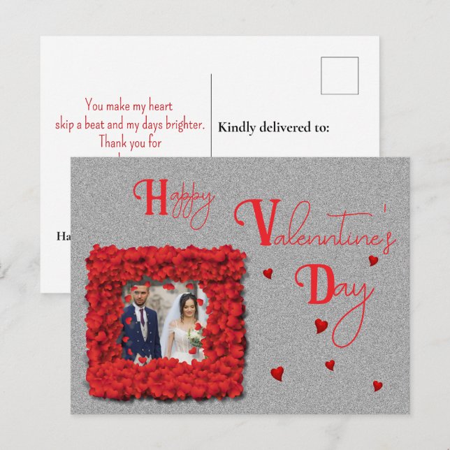 Elegant heart frame  postcard (Front/Back)
